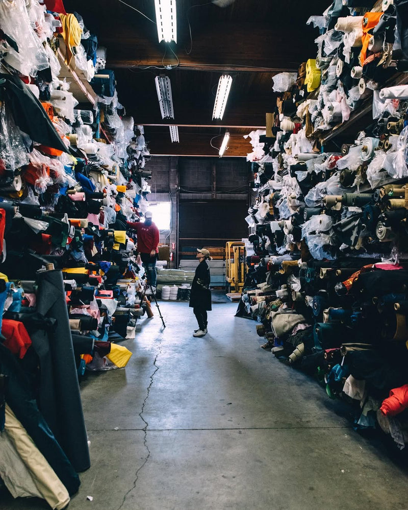 A sight of the In-House Inventory of fabrics.