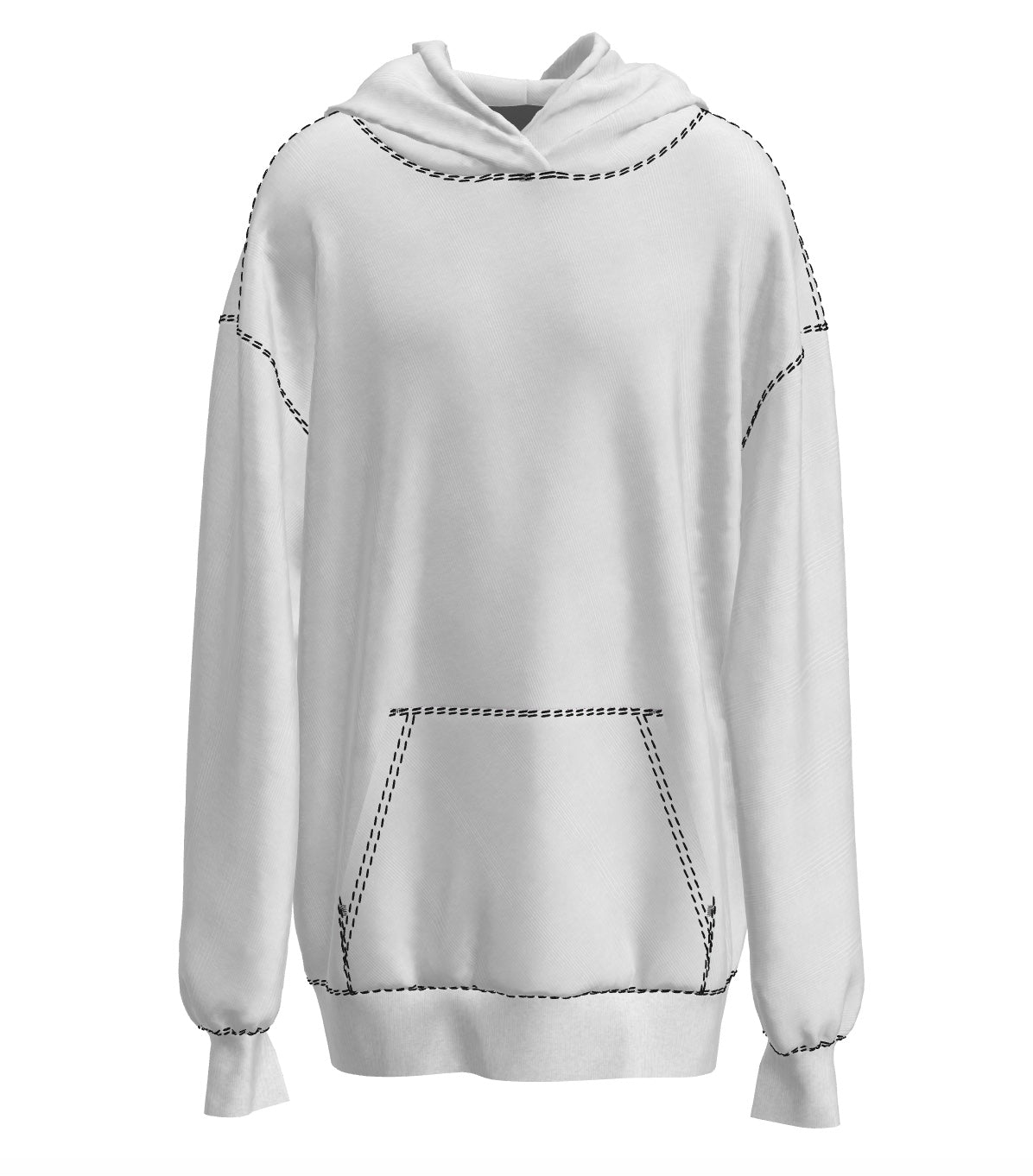 Oversized Hoodie - Digital Assets featuring a production-ready oversized hoodie template with editable technical apparel design files.